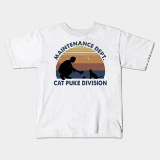 Retro Sunset Mainternance Dept Cat Puke Division Kids T-Shirt